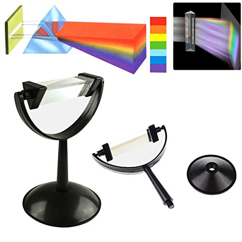 Премиер 8см/3in Оптичко стакло тројно триаголен призма со алатка за светлосен спектар на физика