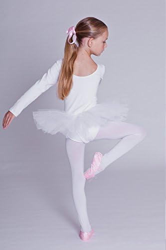 Танцмустер ® Девојки балетски фустан од туту - Алеа - Долга ракави, екстра мека и издржлива мешавина од памук - 3 слоеви на Тул