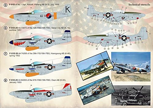 Декал за авион Ф-51 Мустанг, Корејска војна, Дел 1 1/72 Скала за печатење 72-261