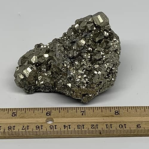 Watangems 404 грама, 3,4 x 2,5 x 2,1 природен нетретиран пиритски кластер, кристален минерален примерок, прекинат, заздравувачки
