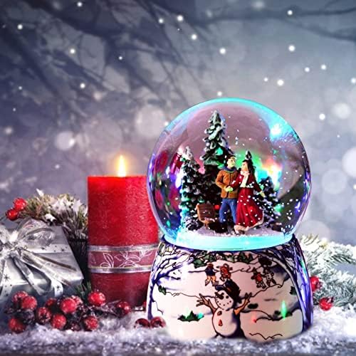 Божиќна кристална топка музичка кутија Снег глобус музичка кутија музичка снежна глобус украс девојка роденденски подарок биро за декор