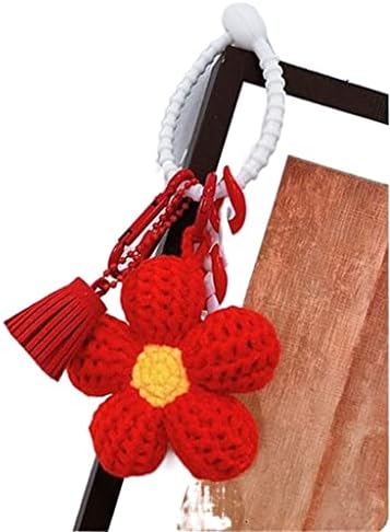 Douba Hand Crocheted Keychain Femaleенски симпатичен цвет со приврзок торба торба за торбички завршен подарок за пријатели