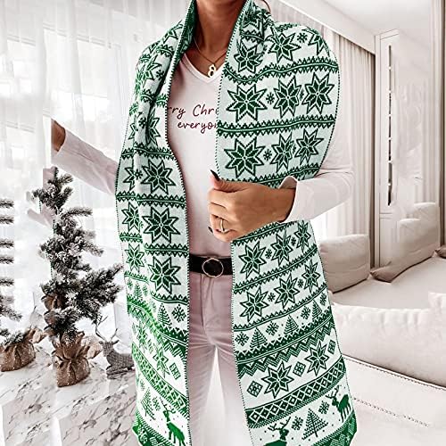 Женска Божиќна марама за печатење памук топла памучна мека завиткана шалови со шалови шамиски плетени за жени