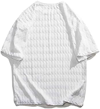 Машки карирани печати краток ракав летен круг врат плус големина модна маица преголеми маици