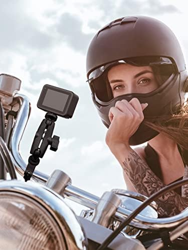 Моторцикл за монтирање на камера BZKDEGT, држач за лента со мотоцикли со мотоцикл од 1/4 завртки, компатибилен со GoPro Hero