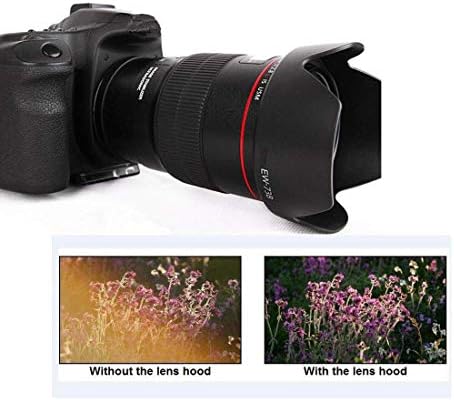 Homyword Camera Camera Lens Hood Shade компатибилна со Canon 18-135mm EF-S F/3.5-5.6 е, EF-S 18-135mm f/3.5-5.6 IS STM, 17-85mm