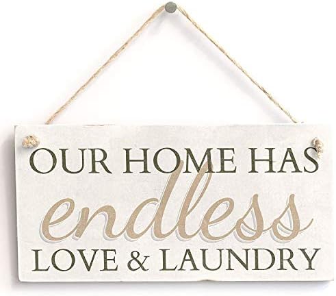 Нашиот дом има бесконечна Loveубов и перална домашна декор за домашни перачки знак 10 x5