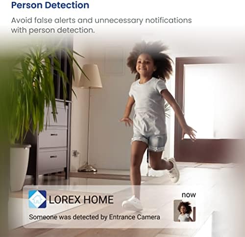 Безбедносна камера Lorex Pan & Tilt, безжична 2K WiFi камера со откривање на лица, двонасочен разговор и паметен дом за дома, 16 GB MicroSD,