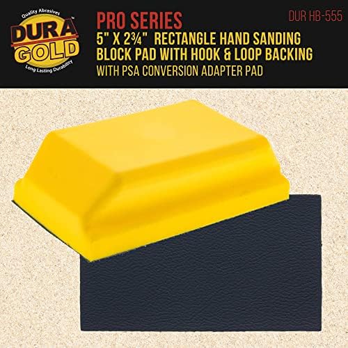 Dura-Gold Pro Series Recagle 5 x 2-3/4 Block Block Block Block со подлога за поддршка на кука и јамка и PSA адаптерска подлога и 320 решетки PSA