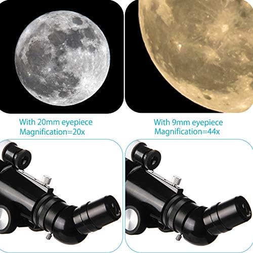 Телескопи на Авагас за деца за возрасни, 70мм отвор за отворот 400мм АЗ, астрономски телескоп за рефракции за почетници, целосно мулти-обложена
