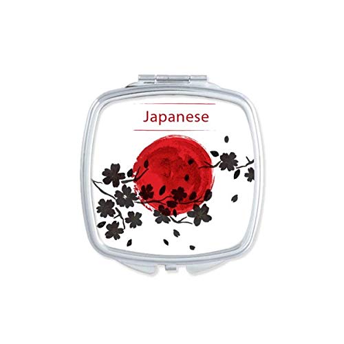 Јапонија Филијала Сакура Четка Сликарство Огледало Пренослив Компактен Џеб Шминка Двострано Стакло