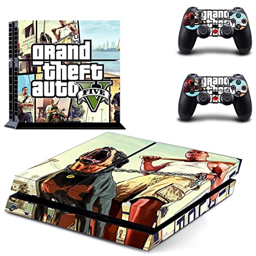За PS4 Slim - Game Grand GTA Theft и Auto PS4 или PS5 налепница за кожа за PlayStation 4 или 5 конзола и контролори Декал Винил ДУЦ -5351