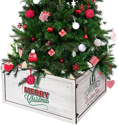 Хунгдао Елка Јака Бело Дрво Јака Дрвена Рустикална Дрво Кутија Здолниште Божиќното Дрво Кутија Стојат За Замена Блокови Божиќното