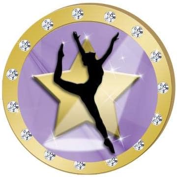 Круна награди виолетова златна starвезда танчер злато ринестон пин, иглички за злато танцување премиер