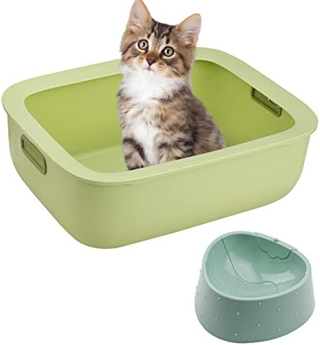 Комплет Кутија За Отпадоци за мачки, Кутија За Отпадоци За Мачки Со Сад За Добиточна Храна, Цврста Кутија За Миленичиња, Кутија За Мачиња,