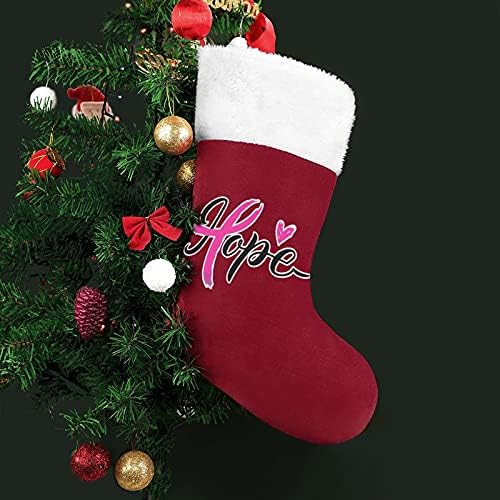 XKAWPC Надеж за рак на дојка за рак на дојка Божиќни чорапи за бонбони за бонбони за декорација на домашна забава