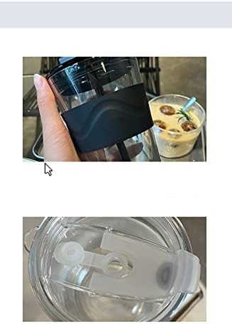 Peehoo 350ml 450ml Транспарентна чаша чаша кафе со капаче со капаче од стаклени шише со шише со вода за топлината за пијалоци, чаша