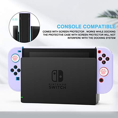 DLSEEGO Switch Комплетен дизајн на покритие на куќиштето за Nintendo Switch Controllers со заштитник на стаклен екран, анти-крик