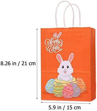 Didiseaon Велигденска хартија Поволности торби 16 парчиња зајак јајце за подароци од јајце, добра торби со рачки за зајаче, третирајте