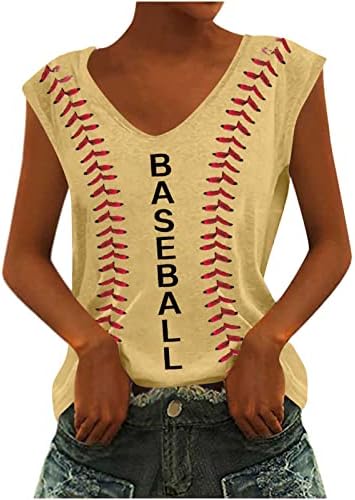Бејзбол резервоарите врвни за жени слатки loveубовни baseубов Бејзбол графички маички со блузи со секојдневен бејзбол натпревар за подароци