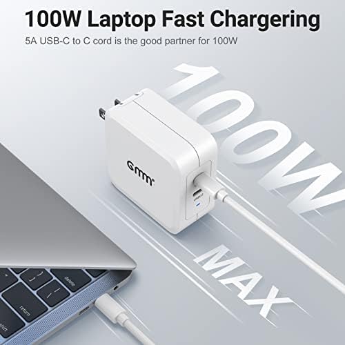 Gmm 2 Pack 40W & 100W Dual USB C Charger PD 3.0 Брз блок за полнење со преклоплив приклучок за iPhone ipad MacBook