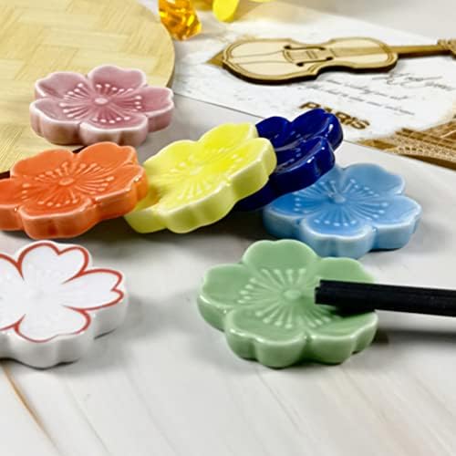 Cabilock Јапонски декор Јапонски декор 7 парчиња стапчиња за јадење, дисплеј решетката јапонски стил керамички стапчиња за јадење, перници,