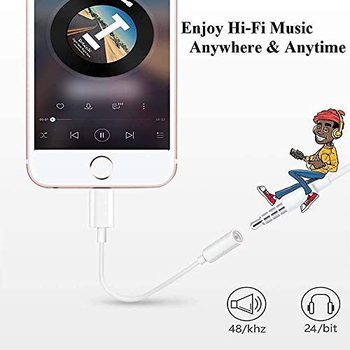 3 Пакет Молња до 3,5 мм Слушалки Приклучок Адаптер, Apple MFi Сертифициран Veetone iPhone Аудио Dongle Кабел Слушалки Слушалки