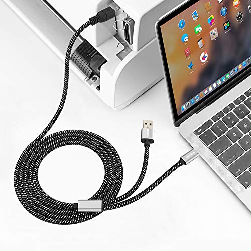 MOSWAG 2IN1 USB C ДО USB B Печатач Кабел 5feets/1.5 M СО USB Печатач КАБЕЛ USB-МАШКИ До Б-Машки Кабел Компатибилен Со Macbook Pro, HP, Canon,