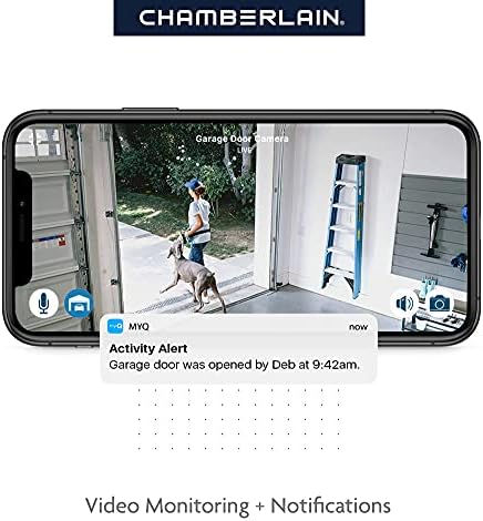 Chamberlain B4643T Smart Вграден во камера-MYQ паметен телефон контролиран-ултра тивок, силен погон на ременот, отвор за врата од сина гаража