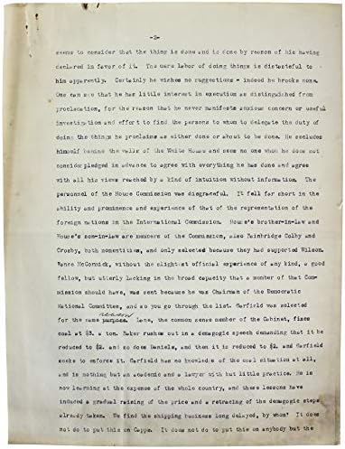 Вилијам Х. Тафт Потпиша 6 Страница 8х10, 5 Писмо Од 24 декември 1917 година бас А39056