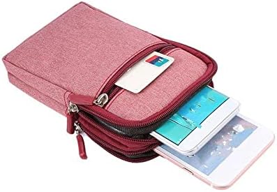 Корба за мобилни телефони со каубојска крпа, вертикална телефонска торбичка преносна торба за половината со држач за пенкало, спортови