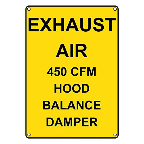 Водоотпорен пластичен вертикален издувен воздух 450 cfm аспиратор Баланс знак на амортизери со англиски текст