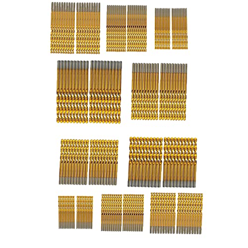 200pcs титаниум микро-пресврт битови 1мм, 1,5мм, 2мм, 2,5 мм, 3мм, -40 парчиња за секоја, мали целосно мелен мини вежба за дрво