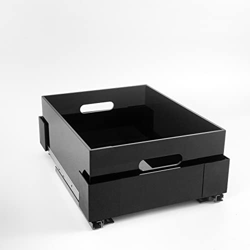 Лизгачки контејнер за складирање на фиоки, црно во стилот на Јакели под организатор на мијалник, извлечете фиока за кујни, канцеларии, бањи, дневни простории