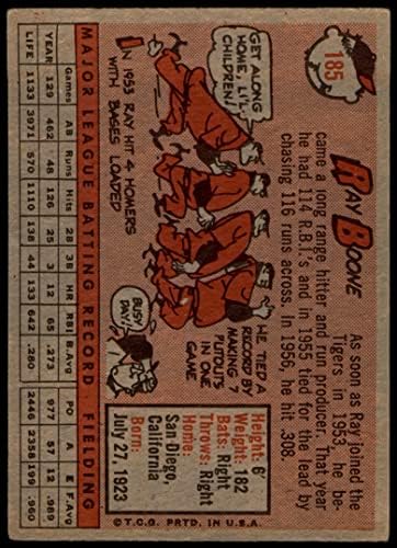 1958 Топпс # 185 Реј Бун Детроит Тигерс Добри тигри