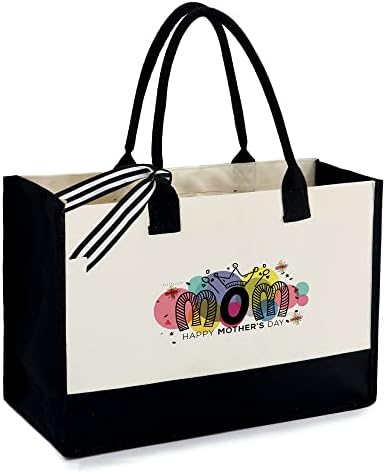 Beegreen Почетна торба за платно со тоте со патент џеб 13oz Везници Монограмирани персонализирани роденденски подароци за жени