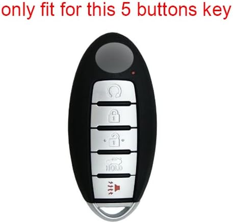 KCPROS 2PCS гумен силиконски 5 копчиња паметен клуч за капаци на кожата на кожата без клуч без клуч со клуч за клуч, компатибилен
