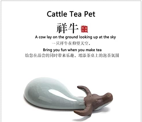 Чај домашно милениче крава виолетова глина од говеда ge кинески кинески зодијак вол симпатична смешна животинска чај додатоци мрзливи