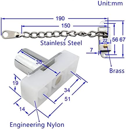 Заклучување на ланецот на вратата заклучување од не'рѓосувачки челик за заклучување TTHEFT врата за завртки и додатоци за прозорци