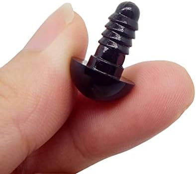 50 парчиња 18мм/0,7инч цврсти црни пластични безбедносни очи со мијалник Спирала DIY занаетчиски очи шиење додатоци за занаетчиство за куклички