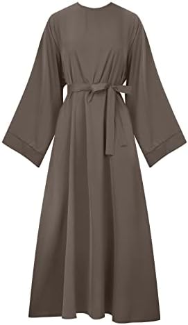 Муслимански фустани за жени со долги ракави молитва облека облечена облека исламски дами конзервативна абаја макси кафтан фустан