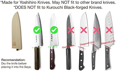 Yoshihiro Природно магнолија дрво Saya Cover Blade Protector for Santoku 7in