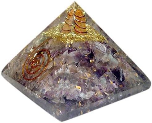 Sharvgun Amethyst Crystal Chakra Stone Orgonite Pyramid Postistion Energy Generator Meditation Chakra Balancing Wealing Protection