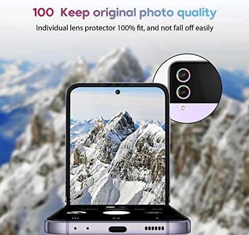 Jeluse [2x2 Пакет] Дизајниран За Samsung Galaxy Z Flip 4 Заштитник На Објективот На Камерата, 9h Заштитник На Екранот Со Калено Стакло