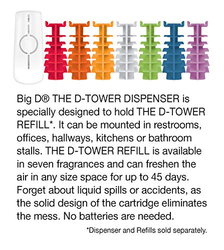 Биг Д 524 Пополнување на Д -кулата, мирис на сончање, портокалова - трае до 45 дена - освежувач на воздухот идеален за тоалети,
