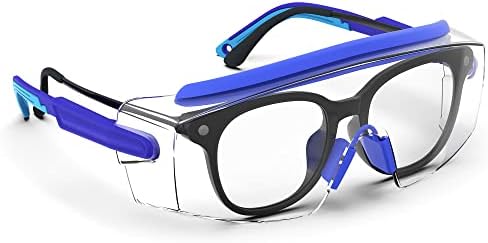 Безбедносни очила за брзина над очила, безбедносни очила против магла со прилагодлива рамка и храмови, добро се вклопуваат во