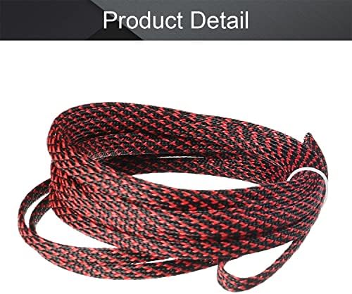 Othmro 5m/16.4ft ПЕТ ПЕТ Проширувачки кабел за плетенка Флексибилна жица од решетки со црна црвена црвена црвена црвена црвена црвена црвена