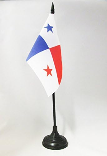 Знаме На Табелата Аз ПАНАМА знаме 4 х 6 - Панамско Биро знаме 15 х 10 см-Црн Пластичен Стап И Основа