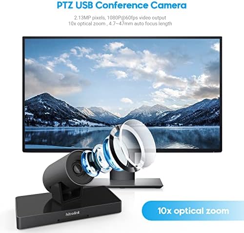 1080P FHD USB Конференција Камера - 10x Оптички Зум ПТЗ Видео Конференција Камера Со Микрофон &засилувач; Звучник За Видео Конференциски