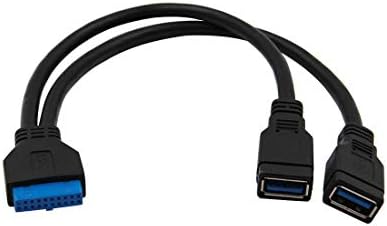 Микро сата кабли | Две USB 3.0 женски пристаништа од типот А до 20 пински MB адаптер кабел